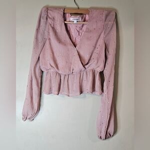 🩷❤️Wild Honey Long Sleeve  Star Sparkle Blouse Size L💜🩷